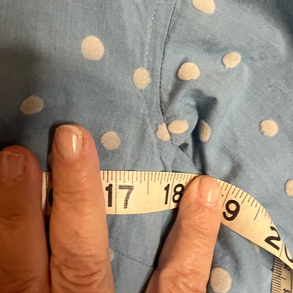 Madewell * Top Soft Blue with White Polka Dots Size 0 - Picture 4 of 6